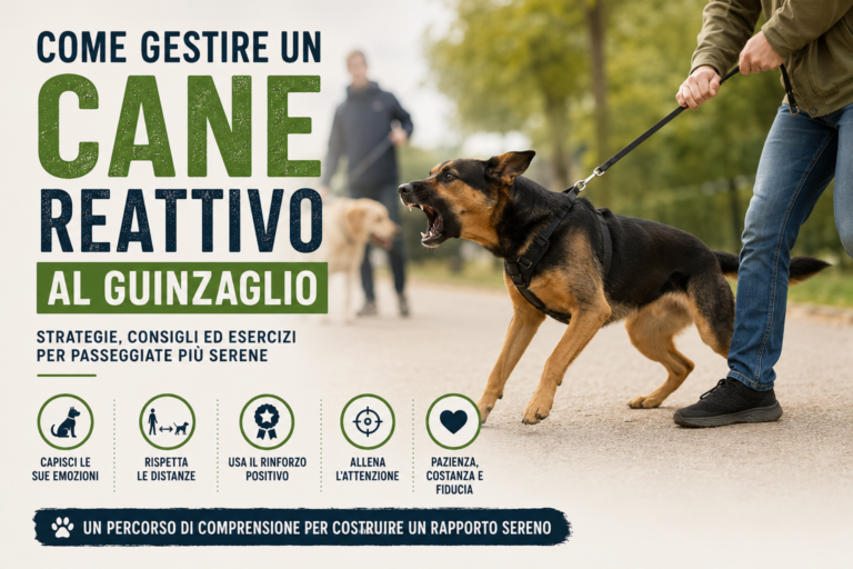 Come gestire un cane reattivo al guinzaglio